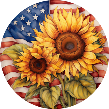 Sunflower Door Hanger Welcome Dco - 01330 - Dh 18’ Round Wood